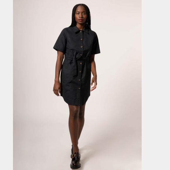 FRNCH Adelma Dress - Bleu Marine Leopard Paris S - Picture 1 of 8